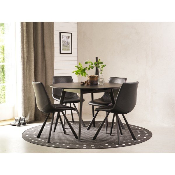 Alpha fekete étkezőszék fekete lábakkal - Rowico-image-3