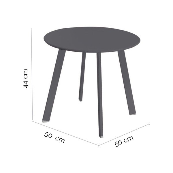 Fém kerek kerti tárolóasztal ø 50 cm Marzia – LDK Garden-image-2