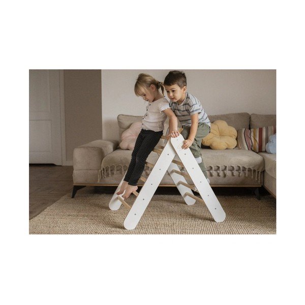 Fehér borovi fenyő pikler háromszög 60x60x60 cm Montessori – Meowbaby-image-2