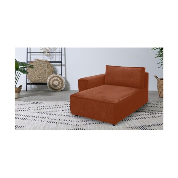 Téglavörös kordbársony kanapé modul (bal oldali) Nihad modular – Bobochic Paris-image-1