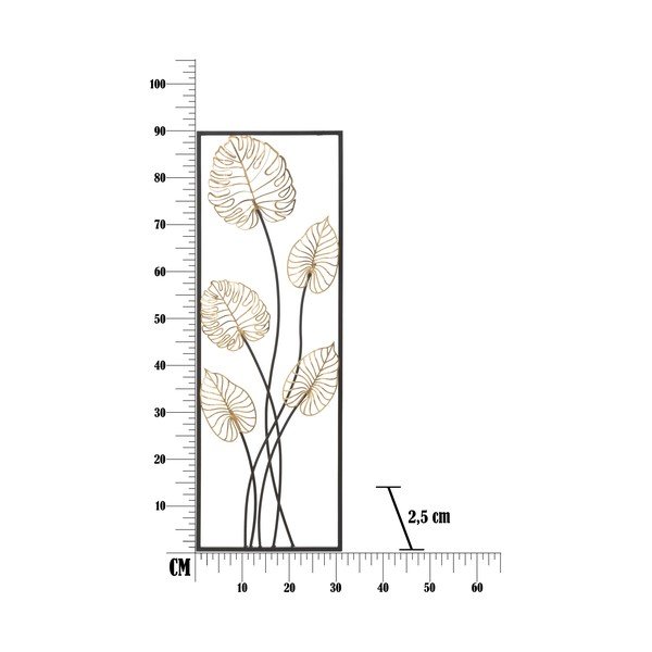 Luxy -A- levél motívumos fali fémdekoráció, 31 x 90 cm - Mauro Ferretti-image-2