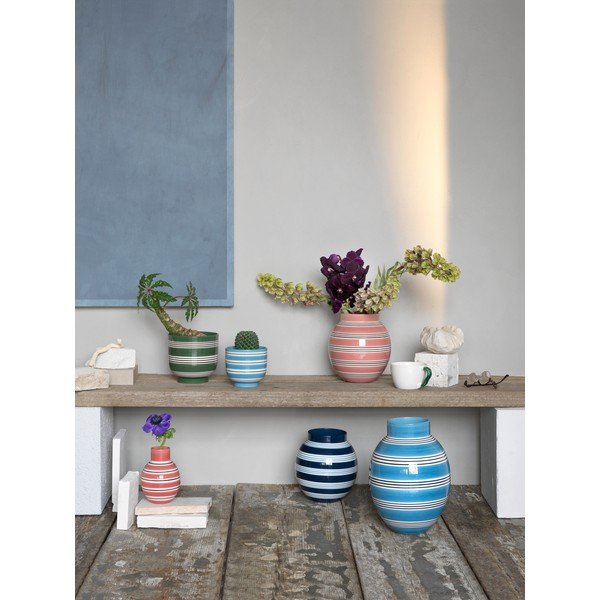 Nuovo sötétzöld-fehér kerámia virágcserép, ø 15 cm - Kähler Design-image-1