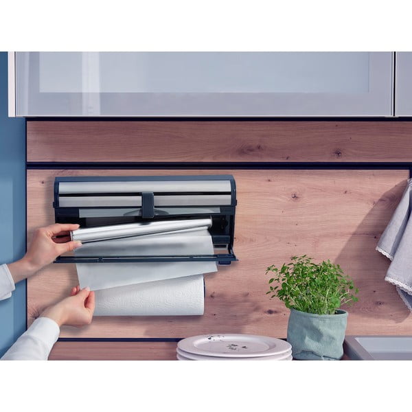 Ezüstszínű fali fém papírtörlő és fóliatartó Parat Royal – LEIFHEIT-image-1