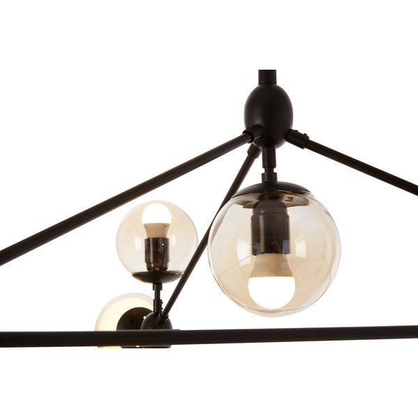 Fekete fém függőlámpa üveg búrával Abira – Premier Housewares-image-1