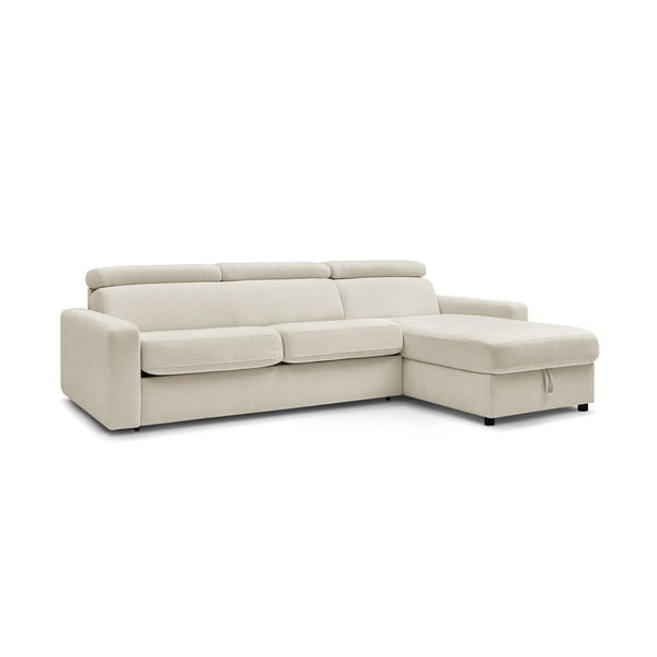 Krémszínű kinyitható sarokkanapé (variálható) Monaco – Bobochic Paris-image-4