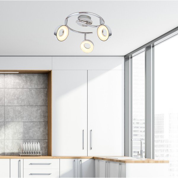 Fényes ezüstszínű LED mennyezeti lámpa 40x40 cm Isla – Candellux Lighting-image-1