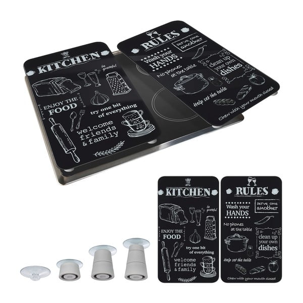 Edzett üveg tűzhely fedőlap szett 2 db-os 52x30 cm Kitchen Rules – Maximex-image-2