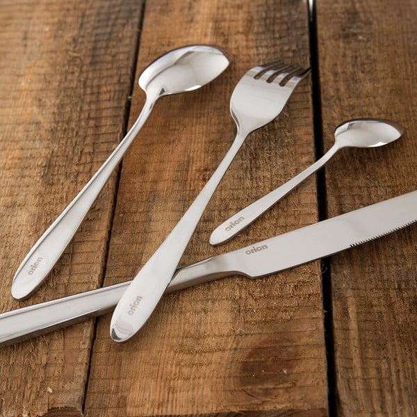 Ezüstszínű rozsdamentes acél evőeszköz készlet 24 db-os Mirror – Orion-image-3