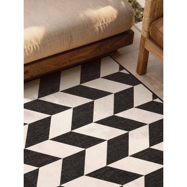 Fekete-krémszínű kültéri-beltéri szőnyeg 120x170 cm Haringey Terrick – Ted Baker-image-3