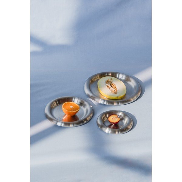 Ezüstszínű rozsdamentes acél tányér készlet 2 db-os ø 28 cm Roto – noo.ma-image-3