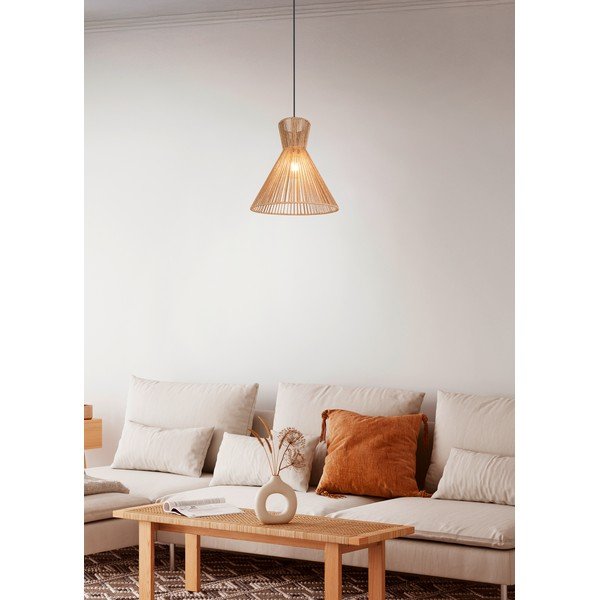 Natúr színű fém függőlámpa papír zsinór búrával ø 35 cm Rosalie – Reality-image-1