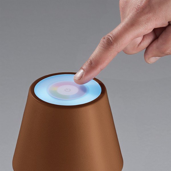 Barna LED asztali lámpa fém búrával (magasság 34 cm) Cosenza – Fischer & Honsel-image-1