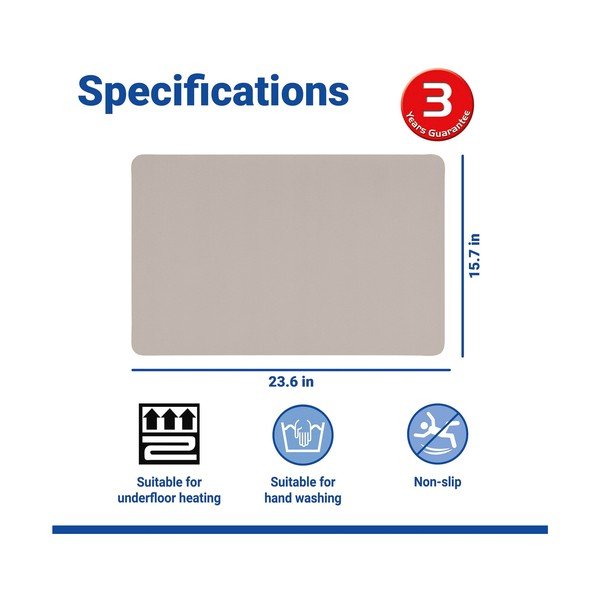 Bézs textil fürdőszobai kilépő 40x60 cm Ecru – Wenko-image-3