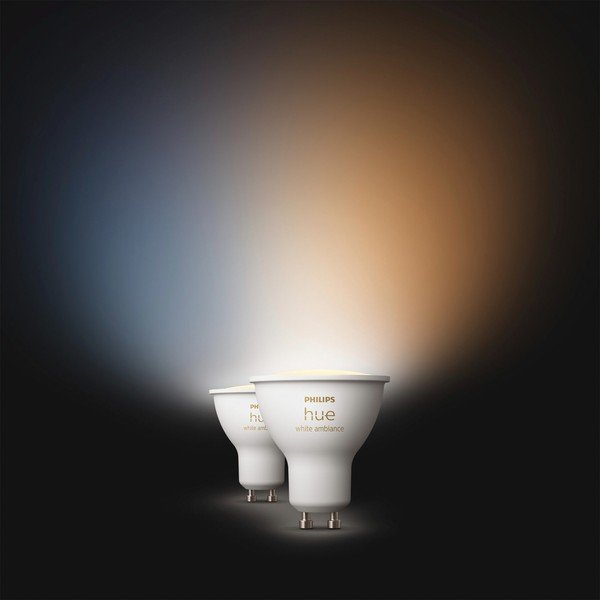 LED okos izzó szett 2 db-os GU10, 4 W White ambiance – Philips Hue-image-2