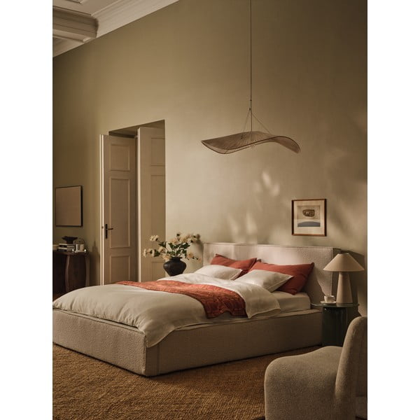 Krémszínű kárpitozott ágytámla 249x100 cm Olivia – Micadoni -image-3