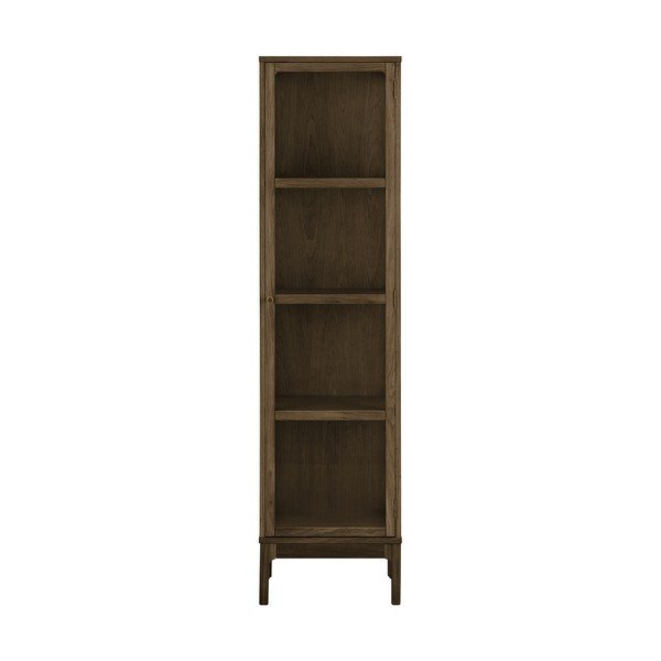 Sötétbarna tálalószekrény tölgyfa dekorral 47x180x40 cm Zamora – House Nordic-image-2