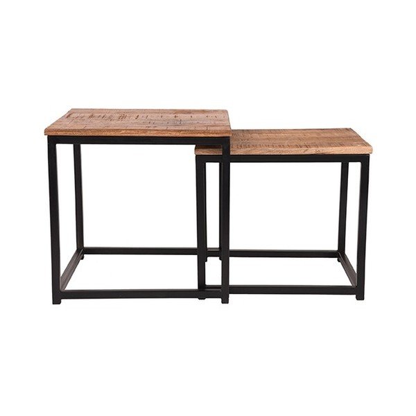 Twain 2 részes mangófa dohányzóasztal szett, ⌀ 45 cm a ⌀ 39 cm - LABEL51-image-3