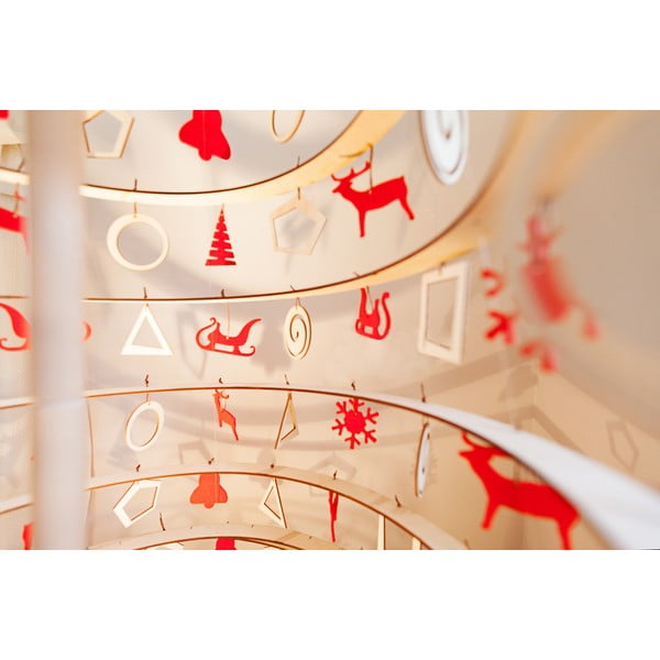 Medium 10 db-os piros, filc karácsonyi dekoráció szett - Spira-image-1