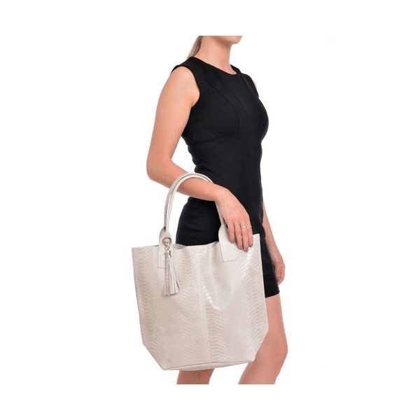 Lola bézs bőr shopper táska - Renata Corsi-image-4