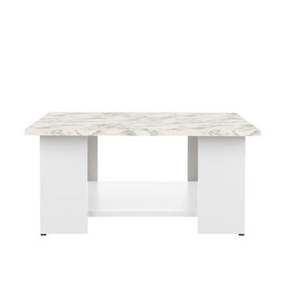 Fehér dohányzóasztal márvány dekoros asztallappal 67x67 cm Square - TemaHome France