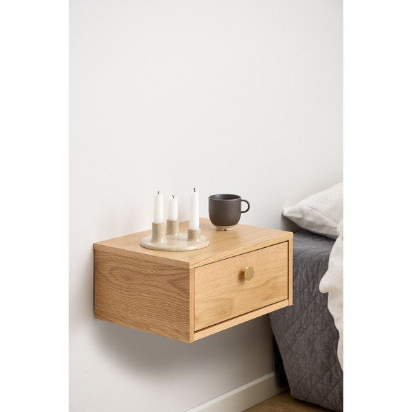 Világos natúr színű éjjeliszekrény tölgyfa dekorral Monfort – Actona-image-1