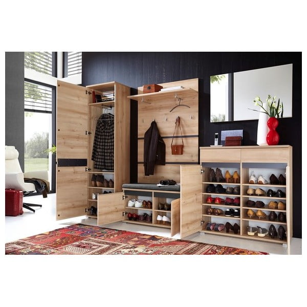 Natúr színű fogas panel bükkfa dekorral Lissabon – Germania-image-3