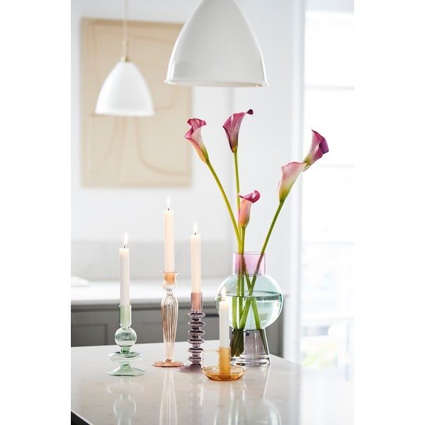 Rózsaszín üveg gyertyatartó - Bahne & CO-image-2