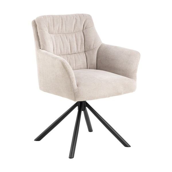 Bézs kárpitozott karfás étkezőfotel Alonso – Actona