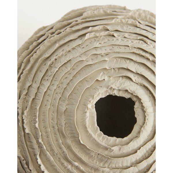 Krémszínű kerámia kézzel készített váza (magasság 21 cm) Evania – Kave Home-image-4