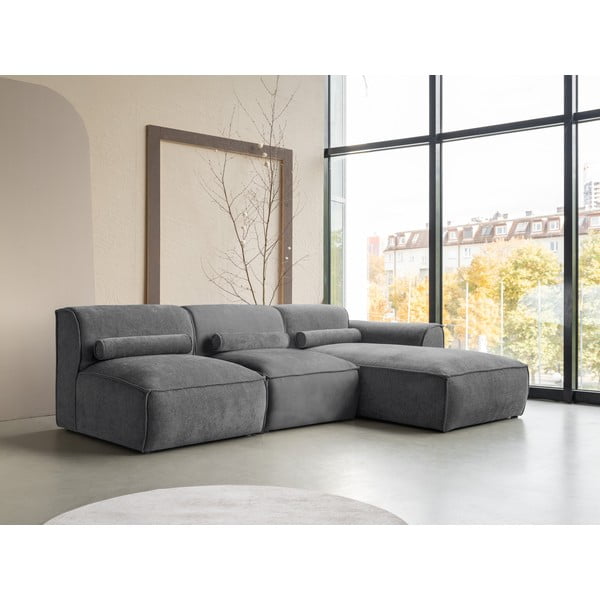 Szürke sarokkanapé (jobb oldali) Flex Felix – Miuform-image-3