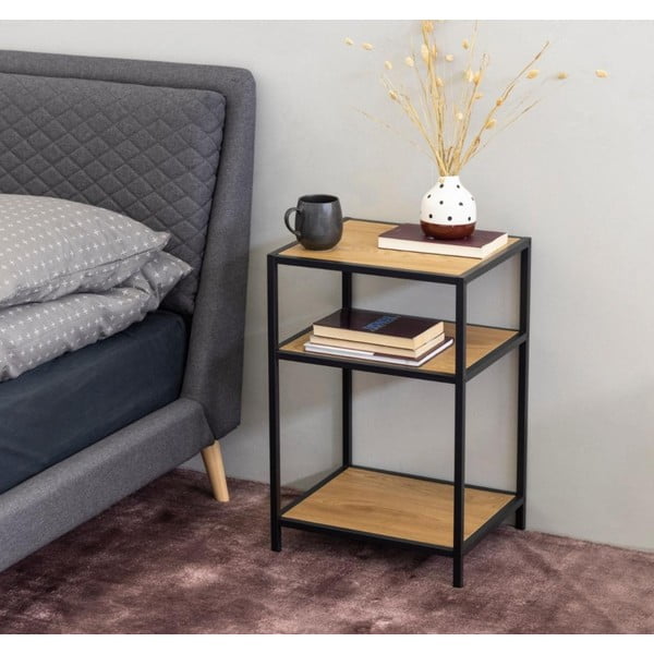 Seaford fekete éjjeliszekrény - Actona-image-1