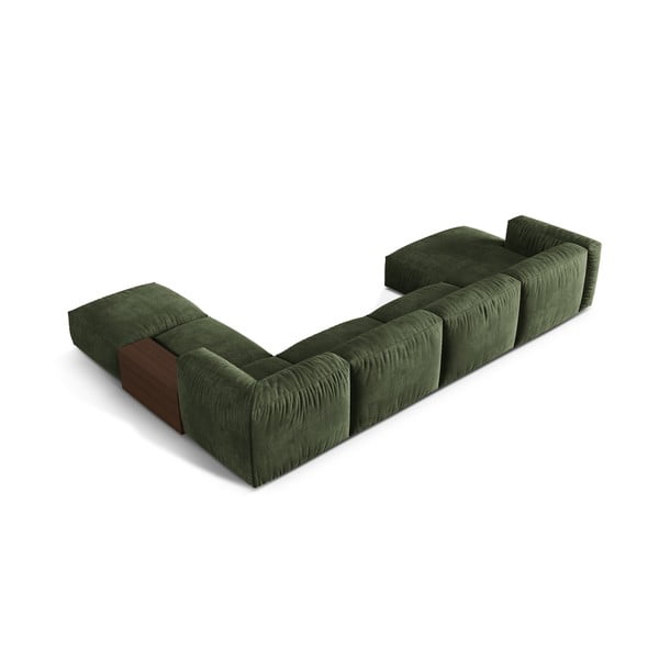 Zöld bársony moduláris sarokkanapé (jobb oldali-U alakú) Martina – Micadoni -image-2