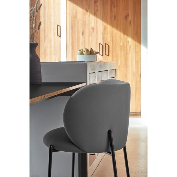 Sötétszürke kárpitozott étkezőfotel szett 2 db-os Mogi – Teulat-image-1