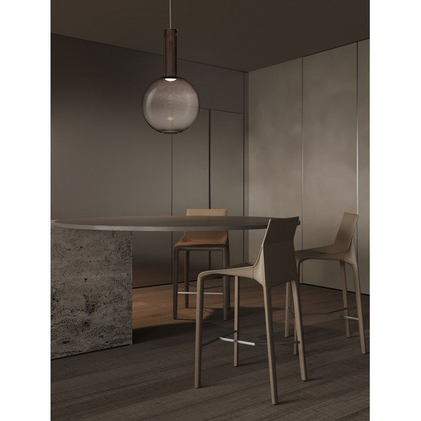 Barna üveg LED dimmelhető függőlámpa ø 30 cm Nostos – Nova Luce-image-3