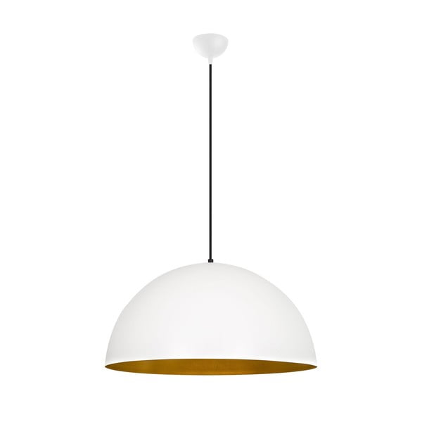 Fehér függőlámpa fém búrával ø 60 cm Sivani – Opviq lights-image-2