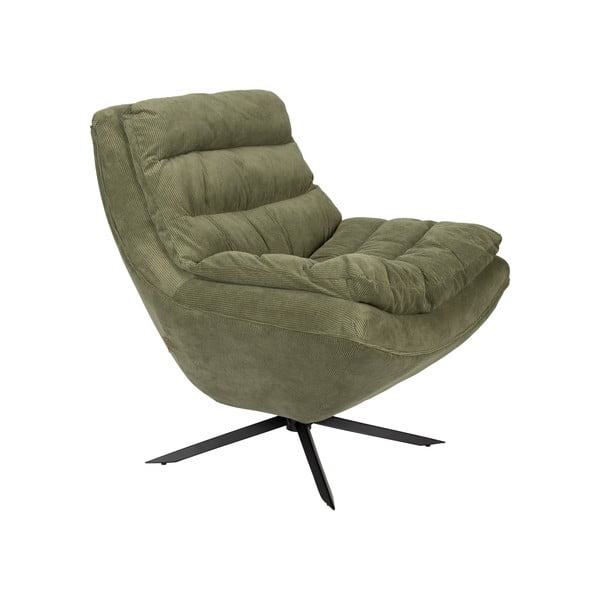 Zöld bársony fotel Vince – Dutchbone