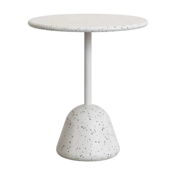 Fehér terrazzo cement kerek étkezőasztal ø 70 cm Saura – Kave Home