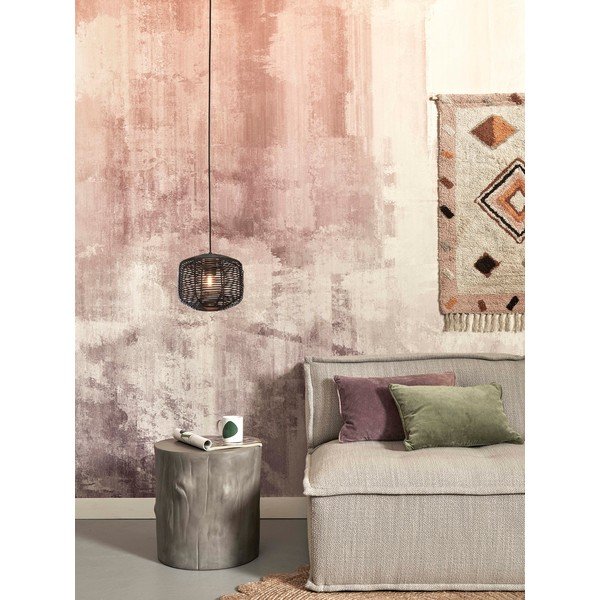 Fekete függőlámpa rattan búrával ø 25 cm Tanami – Good&Mojo-image-3