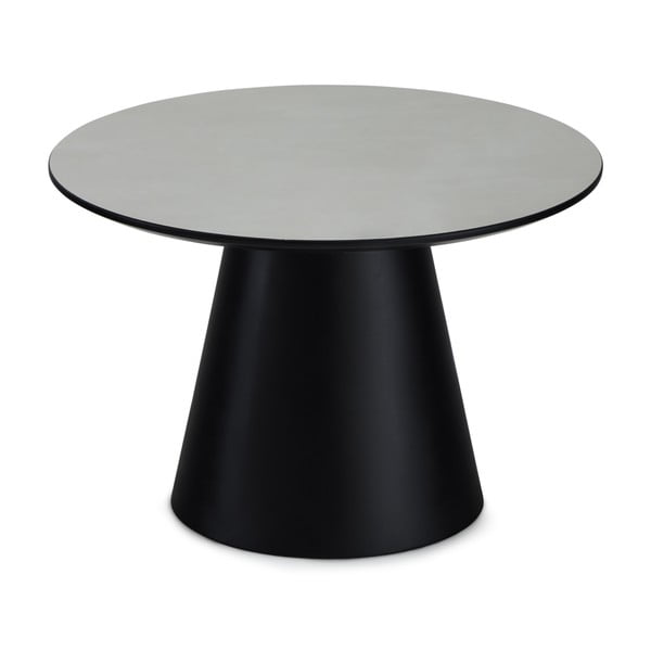 Fekete-világosszürke dohányzóasztal márvány dekoros asztallappal ø 60 cm Tango – Furnhouse