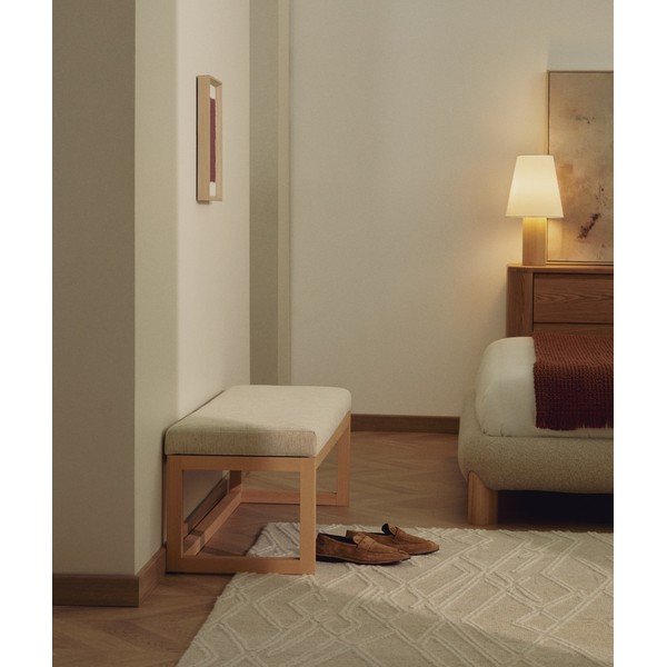 Bézs-natúr színű párnázott pad Loya – Kave Home-image-1