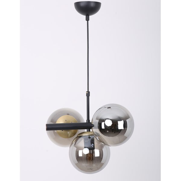 Fekete-szürke függőlámpa üveg búrával ø 15 cm Cascade – Squid Lighting-image-3