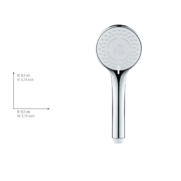 Ezüstszínű műanyag zuhanyfej ø 9,5 cm Uno – Allstar-image-3