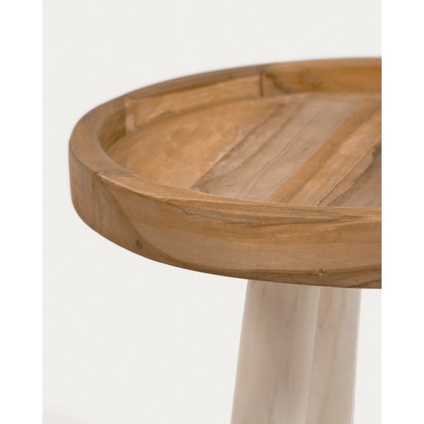 Teakfa kerek tárolóasztal ø 35 cm Glenda – Kave Home-image-2