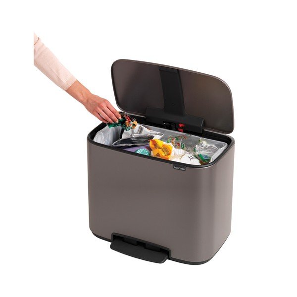 Szürke acél pedálos szemetes 36 l Bo – Brabantia-image-1
