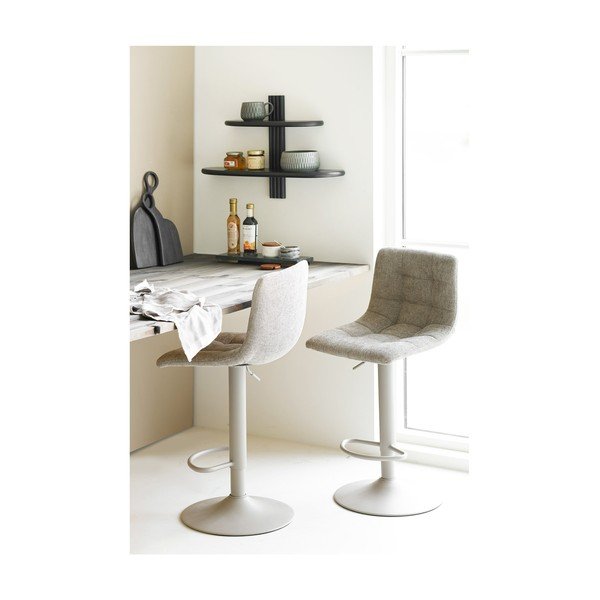 Fekete többszintes tölgyfa fali polc 65 cm Aliano – House Nordic-image-2