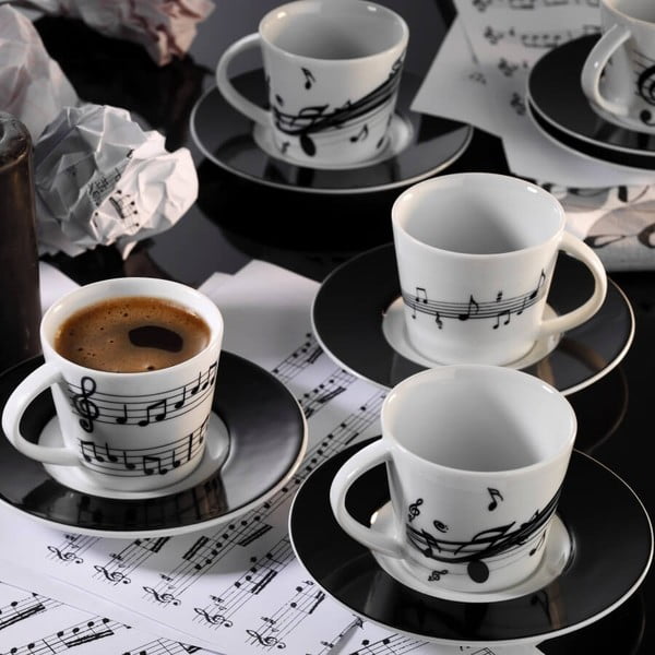 Song 6 db-os porcelán csésze és csészealj készlet- Kutahya