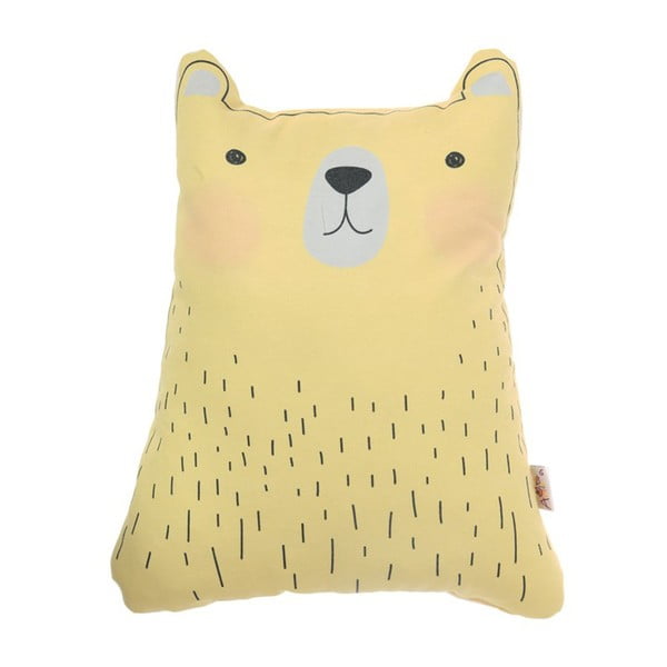 Pillow Toy Bear Cute sárga pamut keverék gyerekpárna, 22 x 30 cm - Mike & Co. NEW YORK