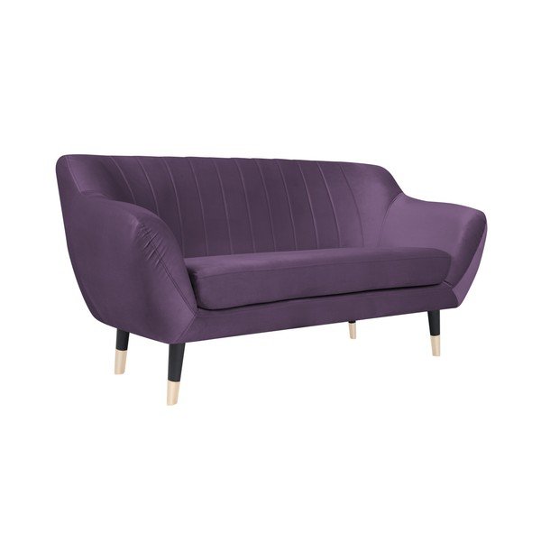 Benito lila kanapé fekete lábakkal, 158 cm - Mazzini Sofas-image-2