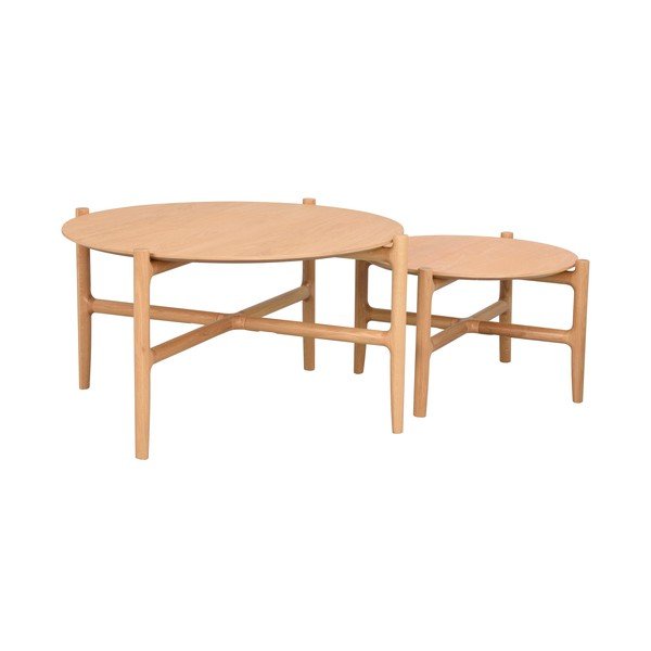 Holton tölgyfa tárolóasztal, ø 80 cm - Rowico-image-4