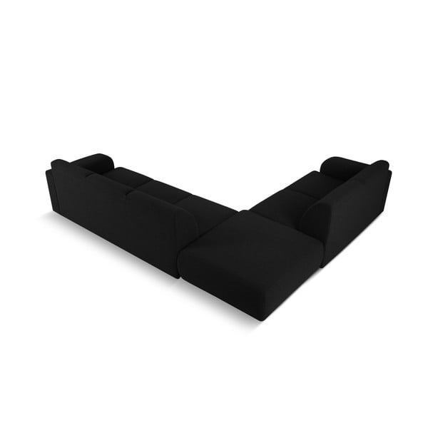 Fekete buklé sarokkanapé (bal oldali) Molino – Micadoni Home-image-3